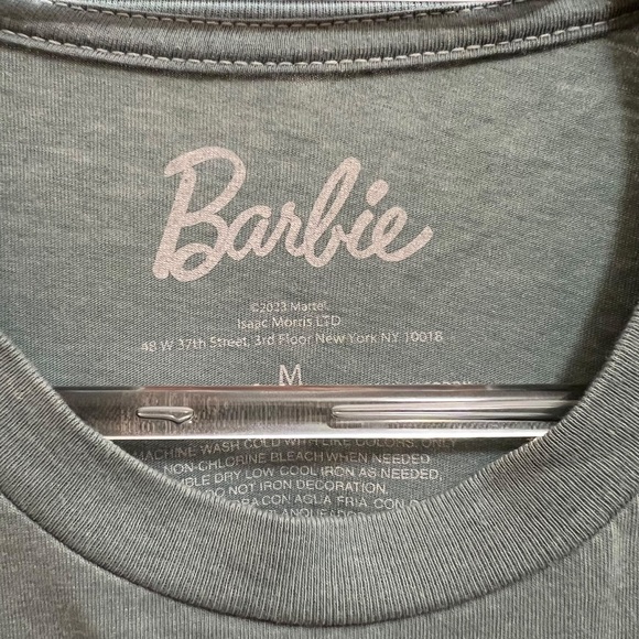 Barbie The Original Barbie Since 1959 Moss Green Crop Top Size M - Picture 4 of 6